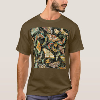 Butterflies and Moths on a black foliage backgroun T-shirt
