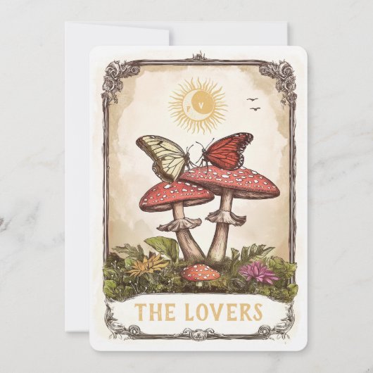 Butterflies and Mushrooms Tarot Wedding Kaart (Achterkant)