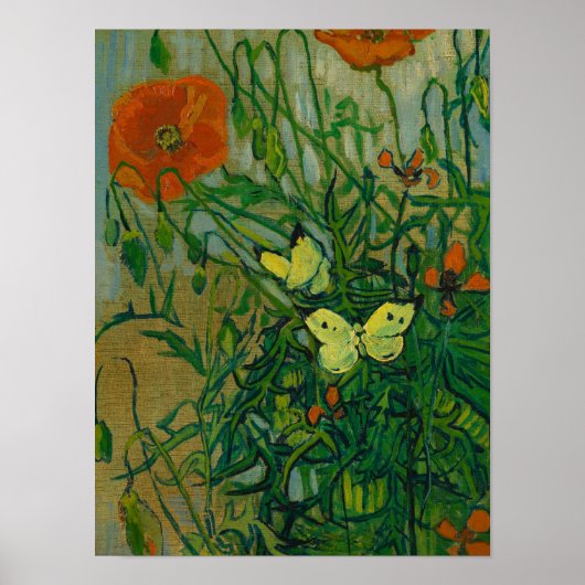 Butterflies and Poppies, 1889, ingediend door Vinc Poster (Voorkant)