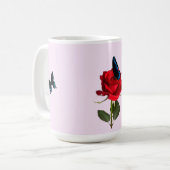 Butterflies and Rose Mug Koffiemok (Voorkant links)