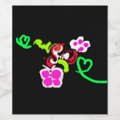 Butterflies and Roses valentine  Wijn Etiket (Enkel label)