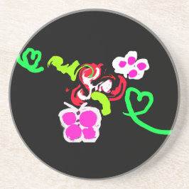 Butterflies and Roses valentine  Zandsteen Onderzetter