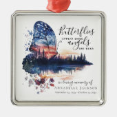 Butterflies Angels Quote Memorial Metalen Ornament (Voorkant)
