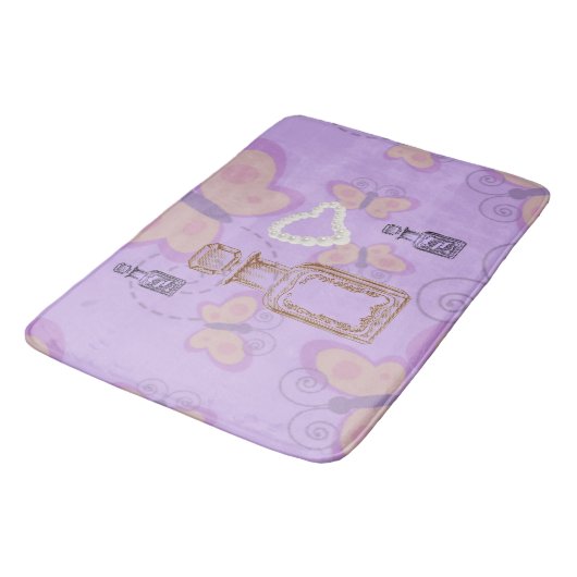 Butterflies Apothecary&Pearl Hearts Large Bath Mat (Gekanteld)