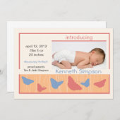 Butterflies - baby geboorteaankondiging aankondiging (Voorkant / Achterkant)