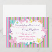 Butterflies Baby Girl Douche Uitnodiging (Voorkant / Achterkant)