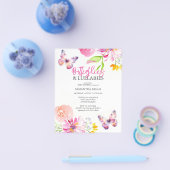 Butterflies Baby shower Budget Invitation Flyer (Enkel)