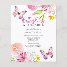 Butterflies Baby shower Budget Invitation Flyer