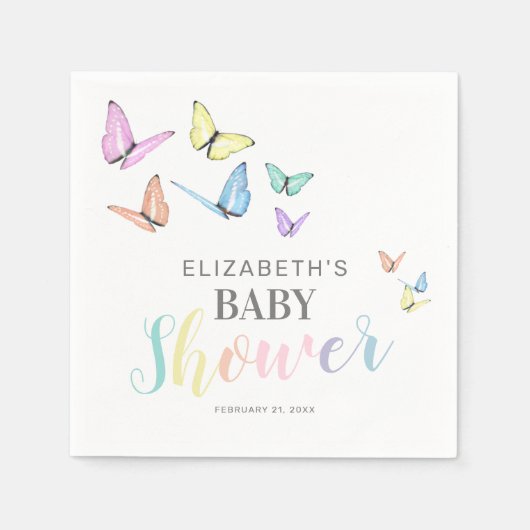 Butterflies Baby shower Party Servet (Voorkant)