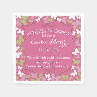 Butterflies Baby shower wegwerp servetten