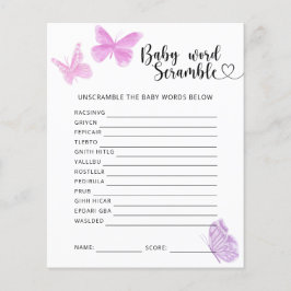Butterflies - Baby Word Scramble Game