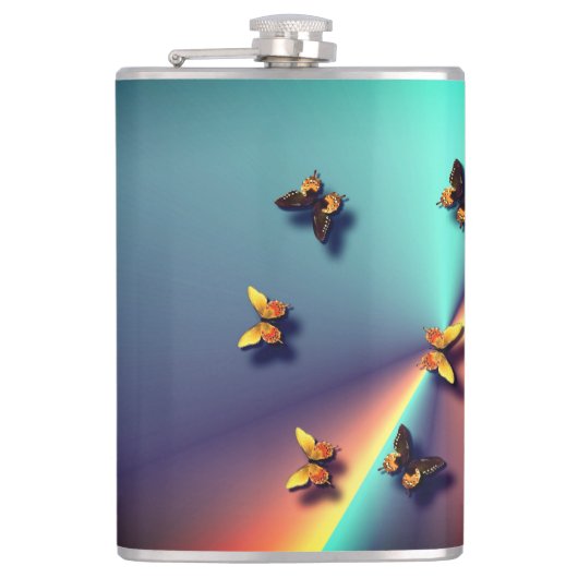 Butterflies Background Banner Heupfles (Voorkant)