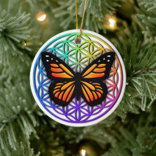Butterflies, bange geometrie, levensbloem keramisch ornament