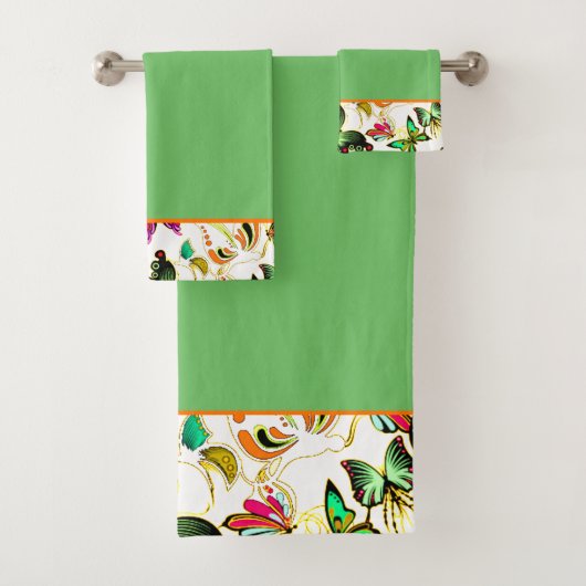 Butterflies Bath Towel Set Bad Handdoek (Insitu)