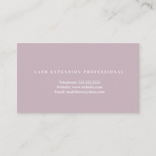 Butterflies Beauty Eyelashes Salon Visitekaartje (Achterkant)