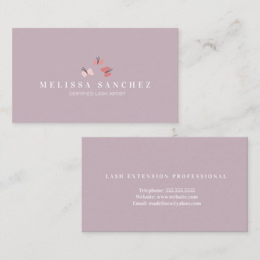 Butterflies Beauty Eyelashes Salon Visitekaartje (Voorkant / Achterkant)