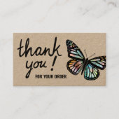 Butterflies Bedankt voor uw bestelling QR Code Kra Visitekaartje (Voorkant)