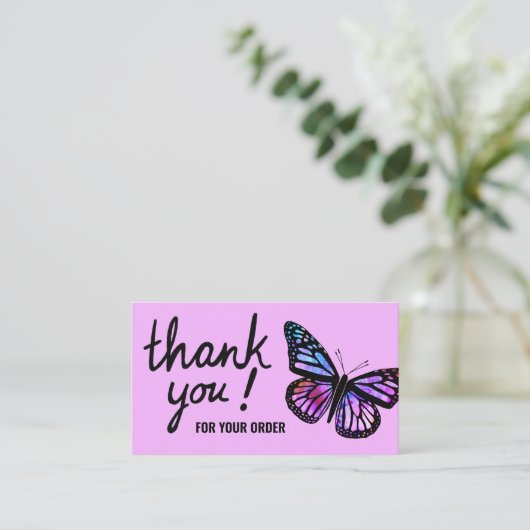 Butterflies Bedankt voor uw bestelling QR Code Visitekaartje (Staand voorkant)