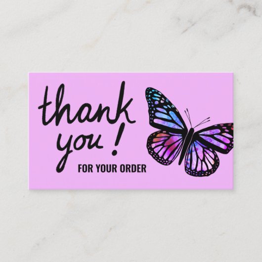 Butterflies Bedankt voor uw bestelling QR Code Visitekaartje (Voorkant)