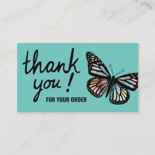 Butterflies Bedankt voor uw bestelling QR Code Visitekaartje (Voorkant)