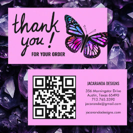 Butterflies Bedankt voor uw bestelling QR Code Visitekaartje