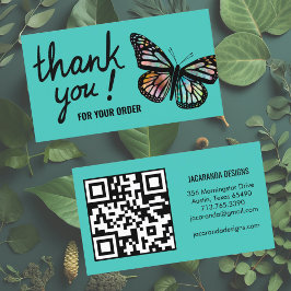 Butterflies Bedankt voor uw bestelling QR Code Visitekaartje