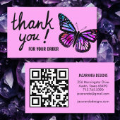 Butterflies Bedankt voor uw bestelling QR Code Visitekaartje