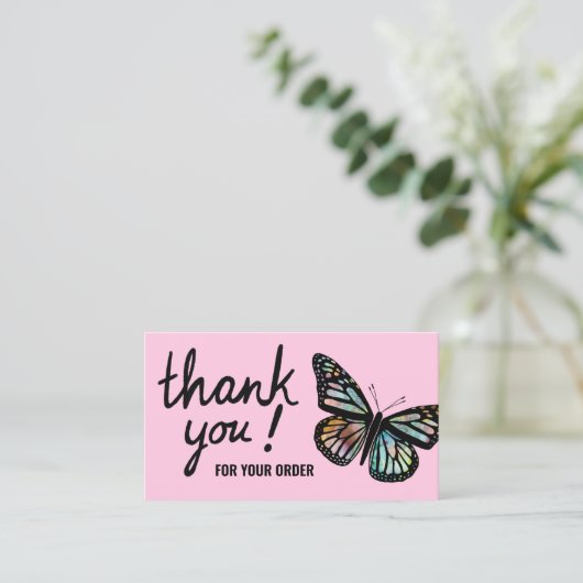 Butterflies Bedankt voor uw bestelling QR Code Visitekaartje (Staand voorkant)