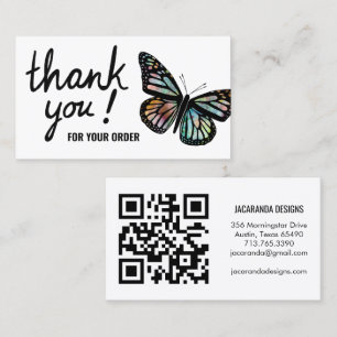Butterflies Bedankt voor uw bestelling QR Code Visitekaartje