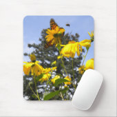 Butterflies Bee N Sunflower mousepad Muismat (Met muis)