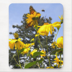Butterflies Bee N Sunflower mousepad Muismat