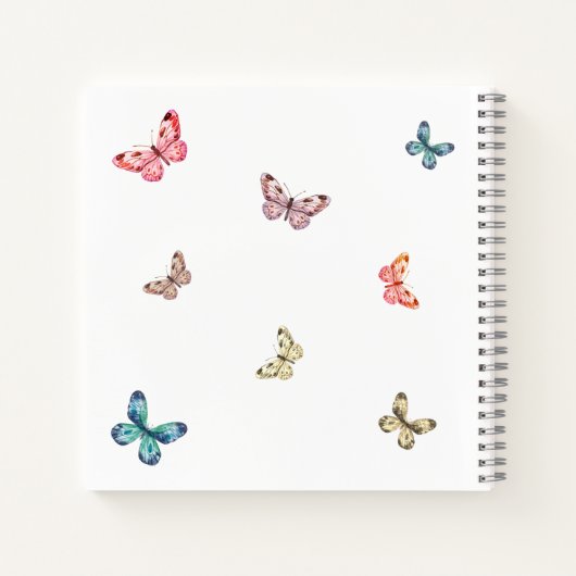 Butterflies begrafenis gedenkteken budget gastenbo notitieboek (Achterkant)