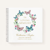 Butterflies begrafenis gedenkteken budget gastenbo notitieboek (Voorkant)