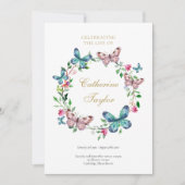 Butterflies begrafenis Orde van de Dienst Programm Kaart (Voorkant)