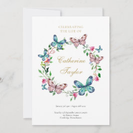 Butterflies begrafenis Orde van de Dienst Programm Kaart
