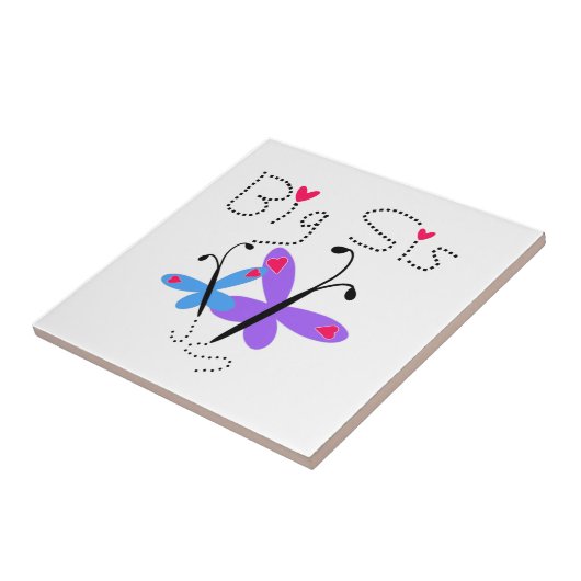 Butterflies Big Sis Gifts Tegeltje (Zijkant)