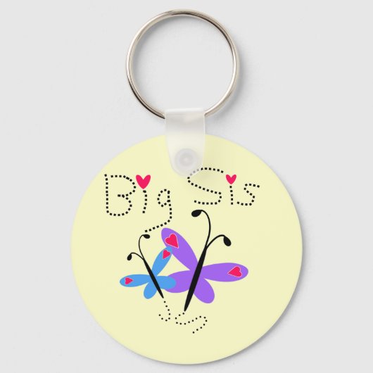 Butterflies Big Sister Tshirts and Gifts Sleutelhanger (Voorkant)
