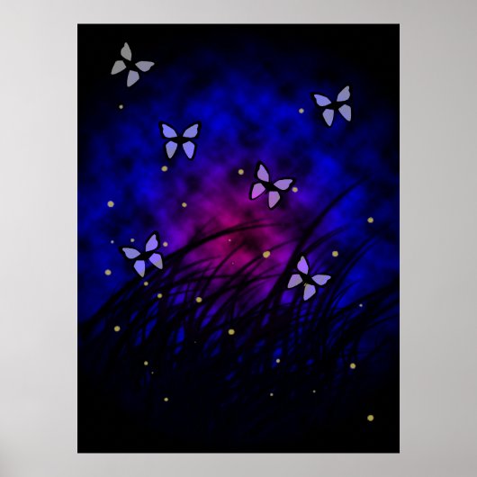 Butterflies bij het nachtelijke Poster (Voorkant)