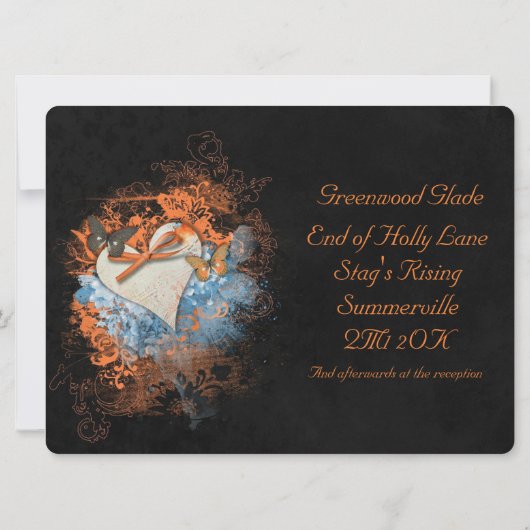 Butterflies bij Samhain Handfasting Invitation Kaart (Achterkant)