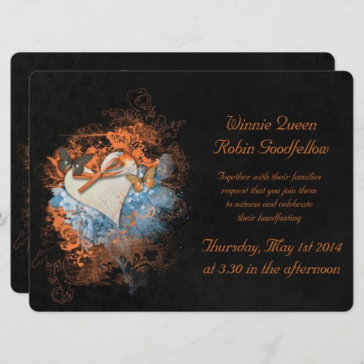 Butterflies bij Samhain Handfasting Invitation Kaart (Voorkant / Achterkant)