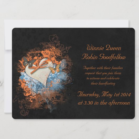 Butterflies bij Samhain Handfasting Invitation Kaart (Voorkant)