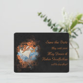 Butterflies bij Samhain Wedding Save the Date Card (Staand voorkant)
