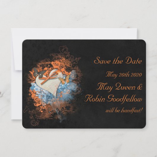Butterflies bij Samhain Wedding Save the Date Card (Voorkant)