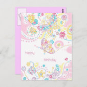 Butterflies Birthday Briefkaart (Voorkant / Achterkant)