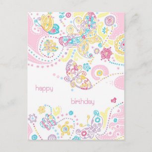 Butterflies Birthday Briefkaart