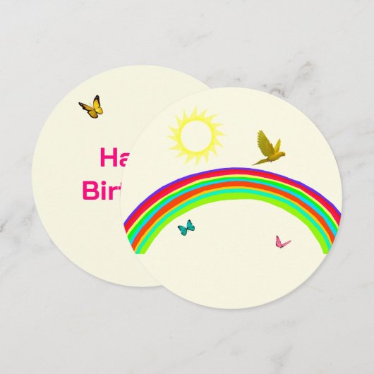 Butterflies Birthday Kaart (Voorkant / Achterkant)