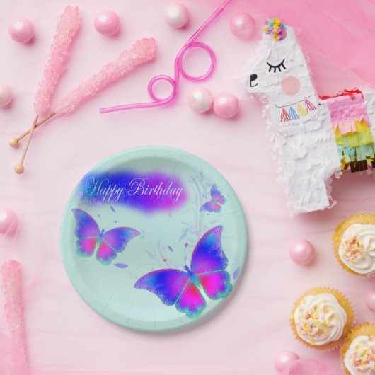 Butterflies Birthday Papieren Bordje (Feest)