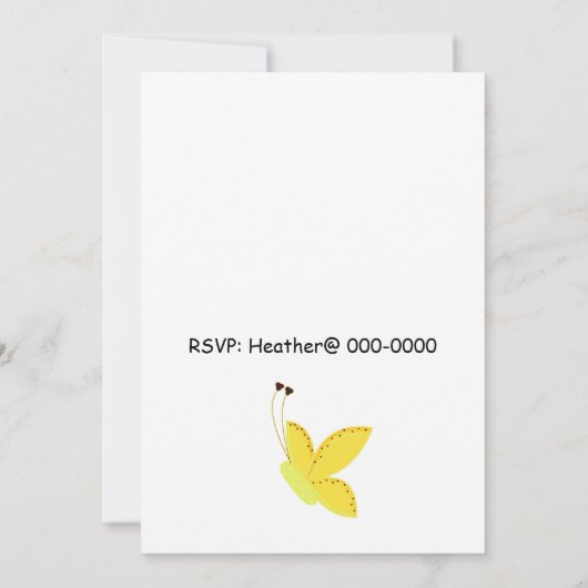Butterflies Birthday Uitnodiging (Achterkant)