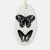 Butterflies Black en White Keramisch Ornament (Rechts)