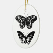 Butterflies Black en White Keramisch Ornament (Links)